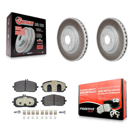 Front Coat Brake Rotors Semi-Metallic Pad Kit For Mercedes-Benz GLB250 GLA250 A220 CLA250 KGF-103246
