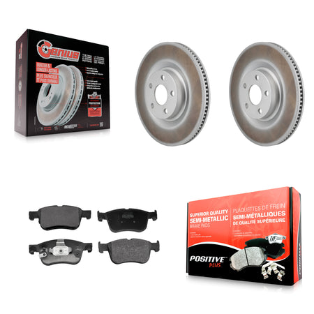 Front Coated Disc Brake Rotors And Semi-Metallic Pads Kit For 2022-2023 Ford Maverick KGF-103252
