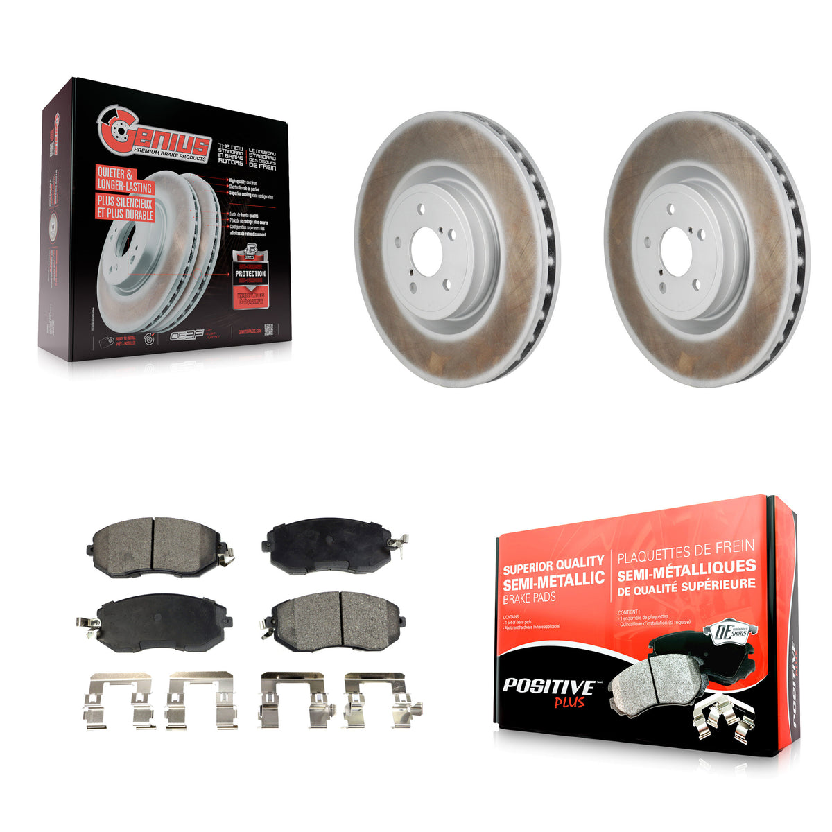 Front Coat Brake Rotors Semi-Metallic Pad Kit For 19 Toyota 86 Base GT With Brembo Brakes KGF-103255
