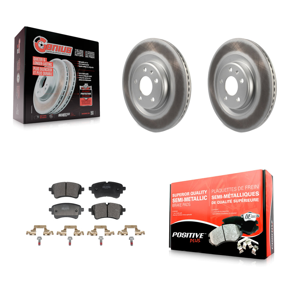 Rear Coat Brake Rotor Semi-Metallic Pad Kit For Audi Q5 Sportback A5 A4 Quattro S5 SQ5 S4 KGF-103266
