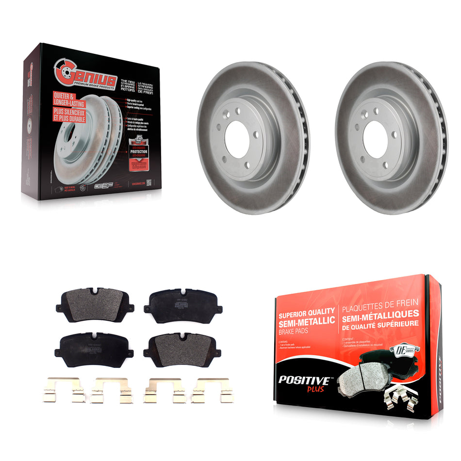 Rear Coated Disc Brake Rotors And Semi-Metallic Pads Kit For Land Rover Discovery Range KGF-103268