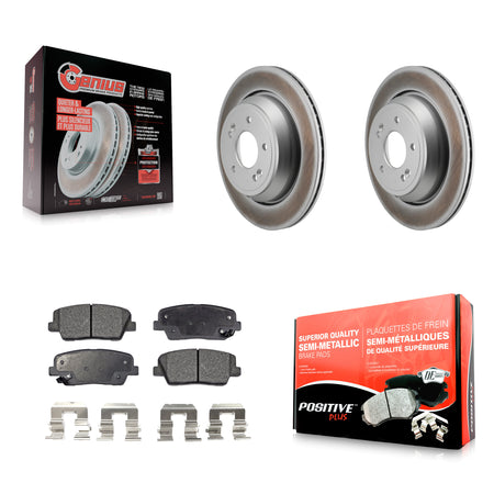 Rear Coated Disc Brake Rotors And Semi-Metallic Pads Kit For Hyundai Equus Kia K900 KGF-103269