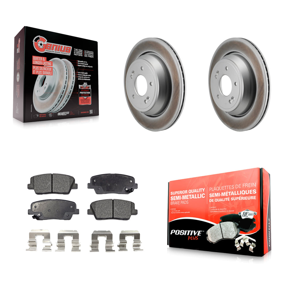 Rear Coated Disc Brake Rotors And Semi-Metallic Pads Kit For Hyundai Equus Kia K900 KGF-103269
