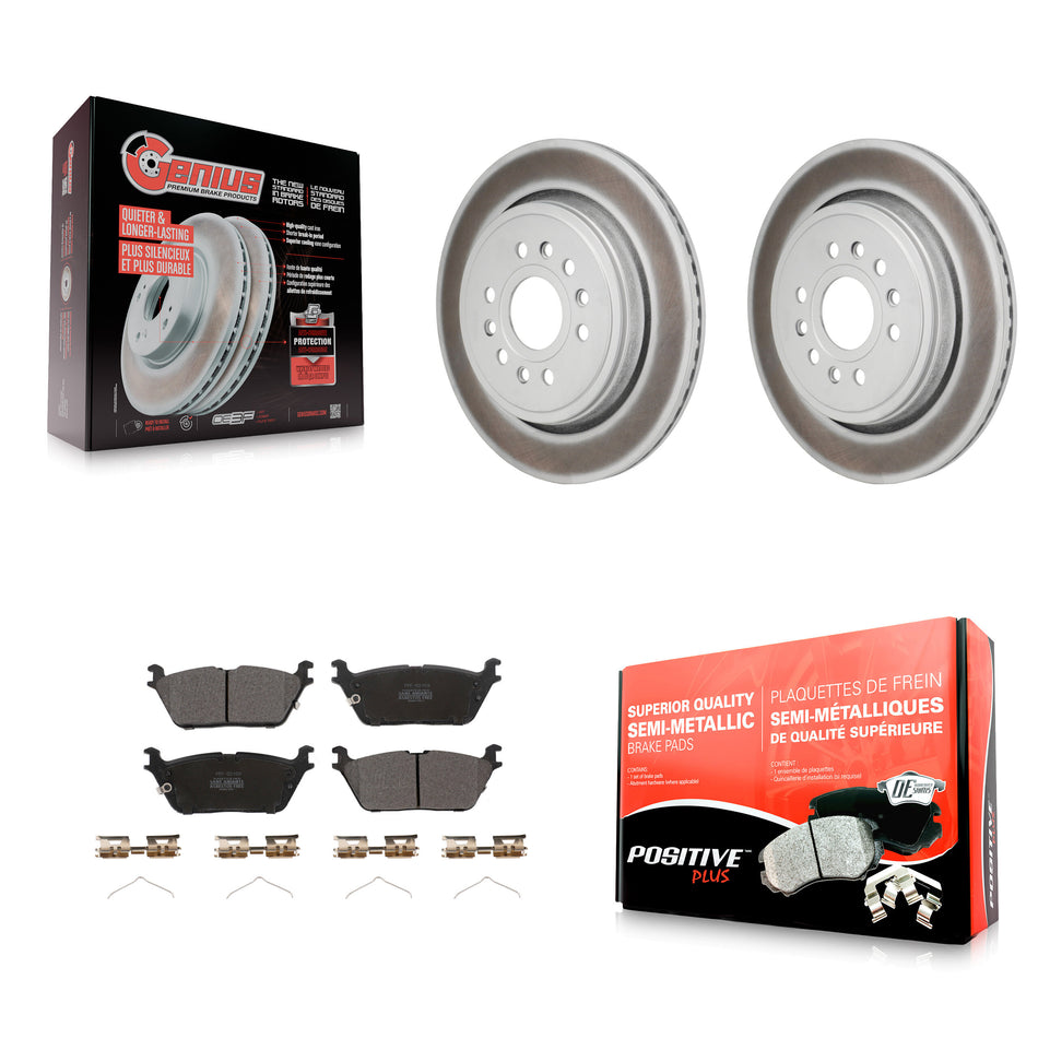 Rear Coated Disc Brake Rotor And Semi-Metallic Pad Kit For Ram 1500 Jeep Wagoneer Grand L KGF-103271