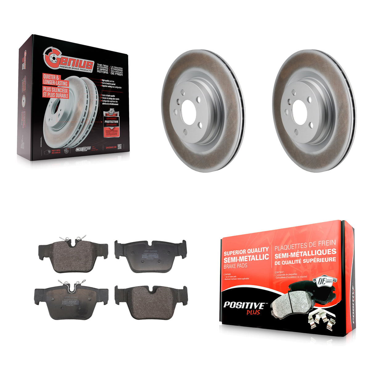 Rear Coat Brake Rotors Semi-Metallic Pad Kit For Mini Cooper Countryman BMW X2 M235i Gran KGF-103272