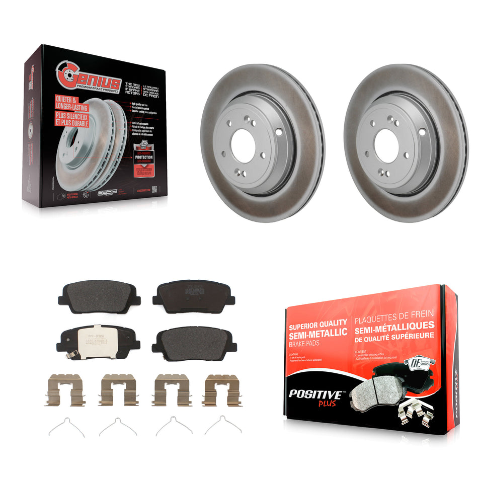Rear Coated Disc Brake Rotors And Semi-Metallic Pads Kit For Genesis G70 Kia Stinger G80 KGF-103273