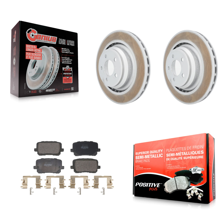 Rear Coated Disc Brake Rotors And Semi-Metallic Pads Kit For Dodge Charger KGF-103283
