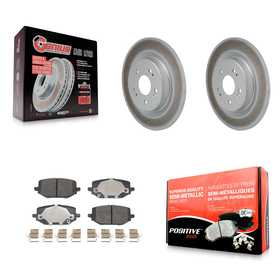 Rear Coated Disc Brake Rotors And Semi-Metallic Pads Kit For 2022-2024 Acura MDX KGF-103291