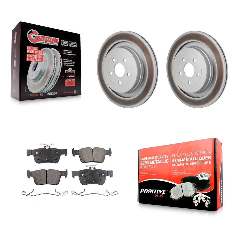 Rear Coated Disc Brake Rotors And Semi-Metallic Pads Kit For Ford Edge Lincoln Nautilus KGF-103294