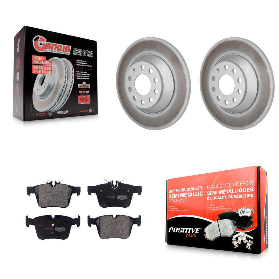 Rear Coat Brake Rotors Semi-Metallic Pad Kit For Mercedes-Benz C300 Without Sport Package KGF-103311