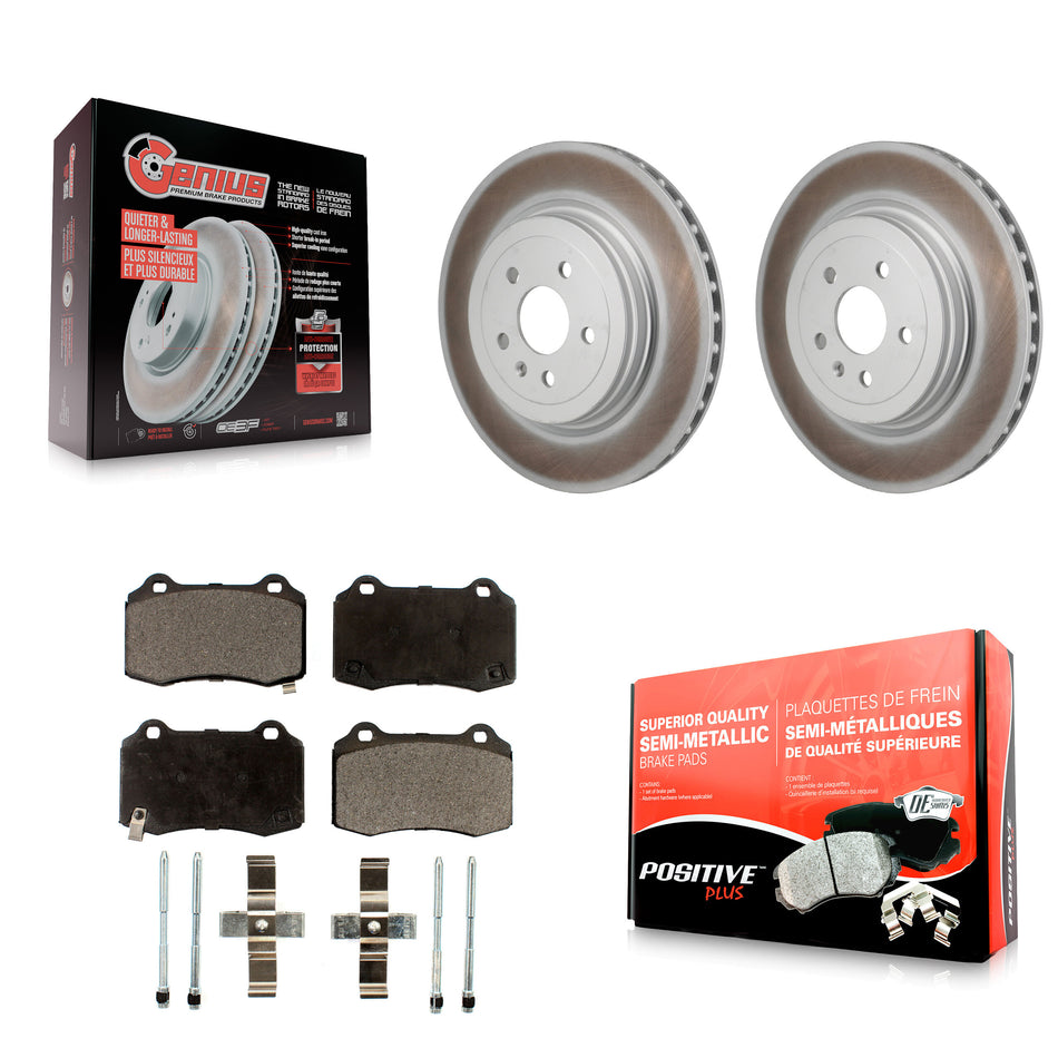 Rear Coated Disc Brake Rotors And Semi-Metallic Pads Kit For Tesla S KGF-103312