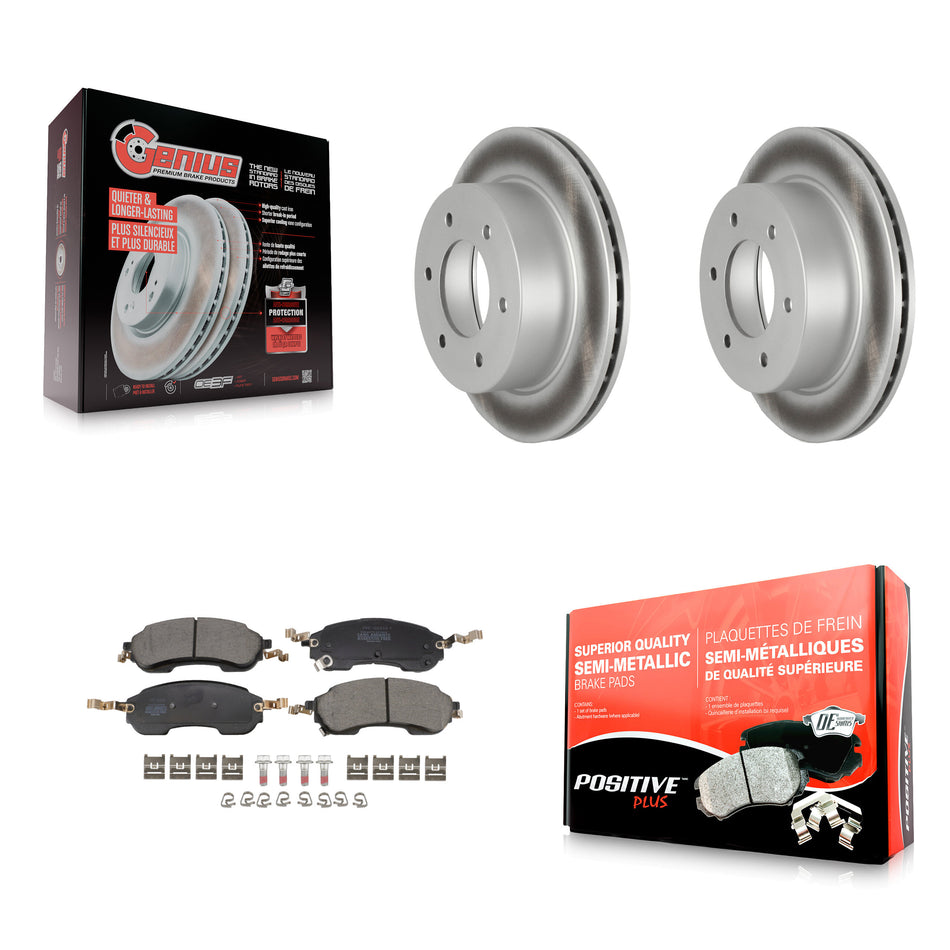 Rear Coated Disc Brake Rotors And Semi-Metallic Pads Kit For Ford Bronco KGF-103314