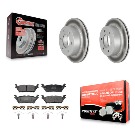 Rear Coated Disc Brake Rotors And Semi-Metallic Pads Kit For 2022-2023 Ford Bronco 3.0L KGF-103315