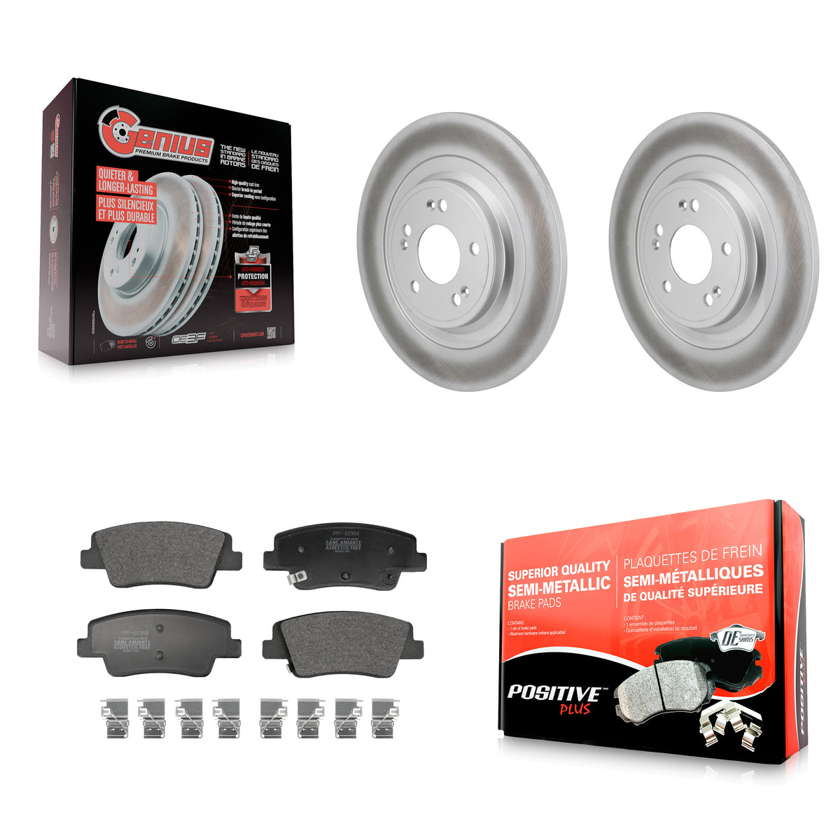 Rear Coated Brake Rotors Semi-Metallic Pad Kit For Hyundai Ioniq 5 Genesis Kia EV6 GV70 6 KGF-103318