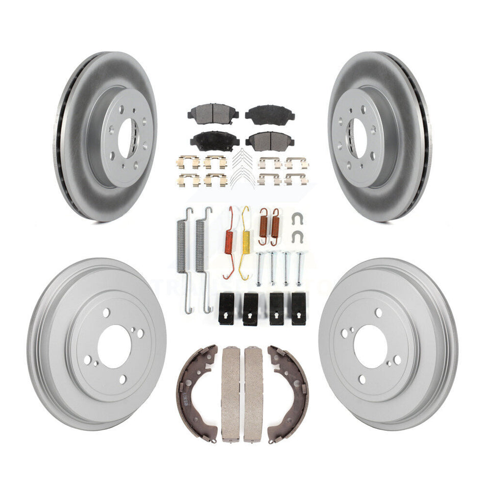Front Rear Coat Disc Brake Rotor Semi-Metallic Pad Drum Kit (7Pc) For 2015-2020 Honda Fit KGF-103329