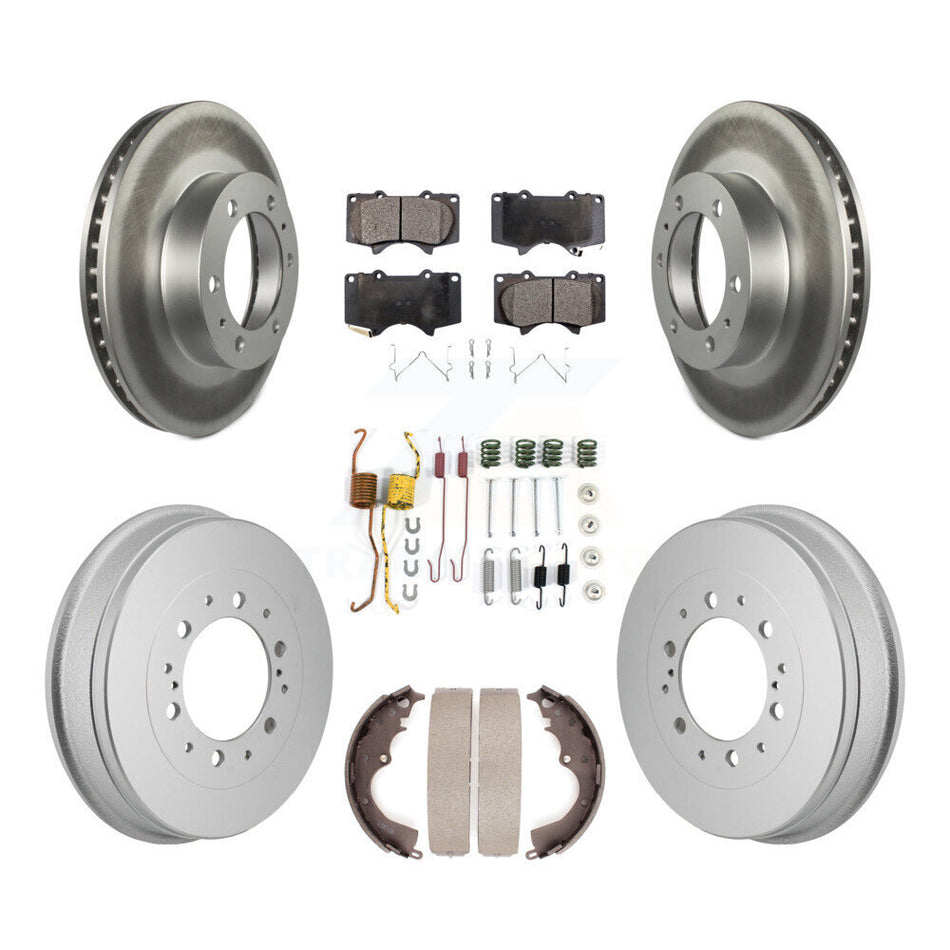 Front Rear Coated Disc Brake Rotor Semi-Metallic Pad And Drum Kit (7Pc) For Toyota Tacoma KGF-103330