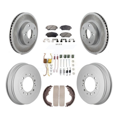 Front Rear Coated Brake Rotor Semi-Metallic Pad Drum Kit (7Pc) For 2015 Toyota Tacoma 4WD KGF-103331