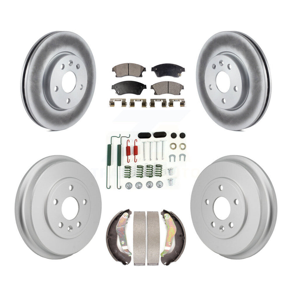 Front Rear Coated Disc Brake Rotor Semi-Metallic Pad & Drum Kit (7Pc) For Chevrolet Sonic KGF-103332