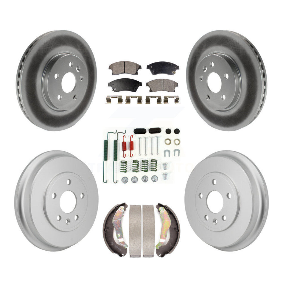 Front Rear Coat Brake Rotor Semi-Metallic Pad Drum Kit (7Pc) For 13-14 Chevrolet Sonic RS KGF-103333