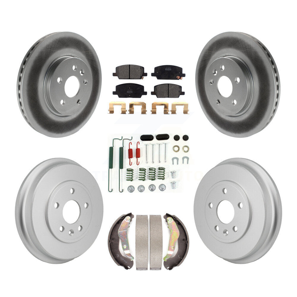 Front Rear Coated Disc Brake Rotors Semi-Metallic Pad & Drum Kit (7Pc) For Chevrolet Trax KGF-103335