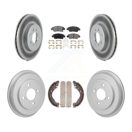 Front Rear Coated Disc Brake Rotor Semi-Metallic Pad And Drum Kit For 2015-2020 Honda Fit KGF-103340