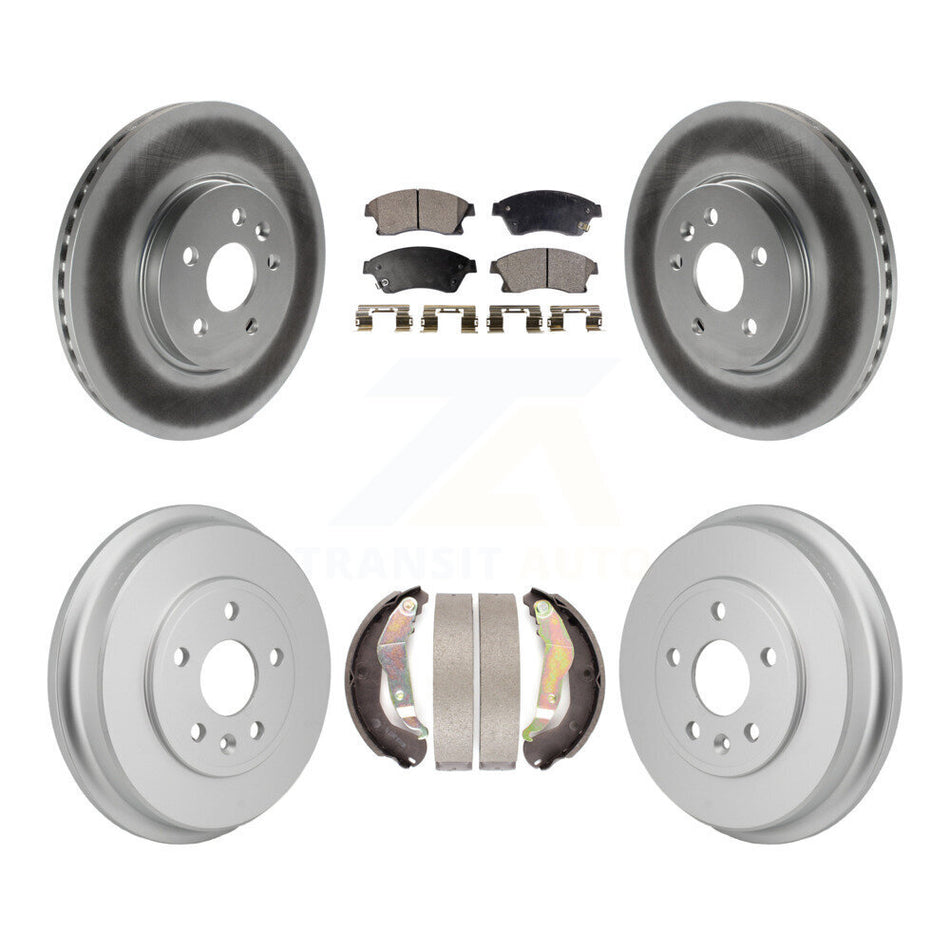 Front Rear Coated Brake Rotor Semi-Metallic Pad Drum Kit For 2013-2014 Chevrolet Sonic RS KGF-103345