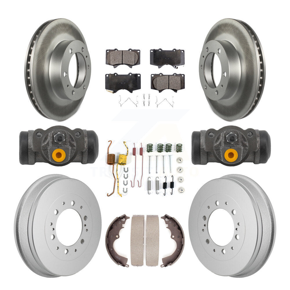 Front Rear Coated Disc Brake Rotor Semi-Metallic Pad And Drum Kit (9Pc) For Toyota Tacoma KGF-103354