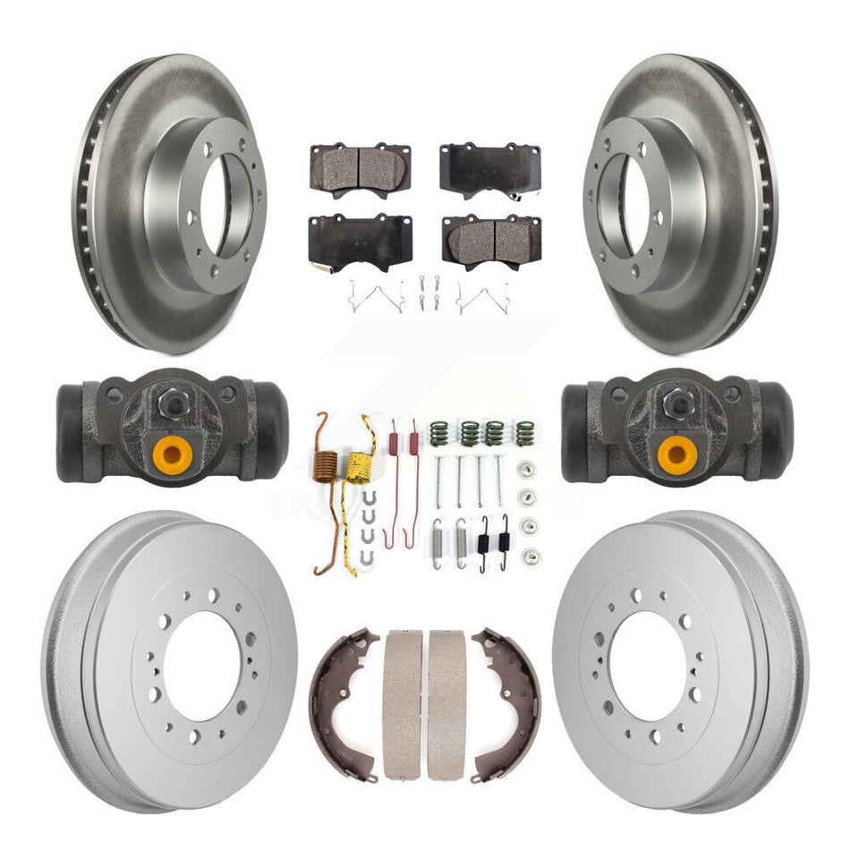 Front Rear Coated Disc Brake Rotor Semi-Metallic Pad And Drum Kit (9Pc) For Toyota Tacoma KGF-103354