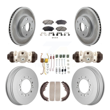 Front Rear Coated Brake Rotor Semi-Metallic Pad Drum Kit (9Pc) For 2015 Toyota Tacoma 4WD KGF-103355