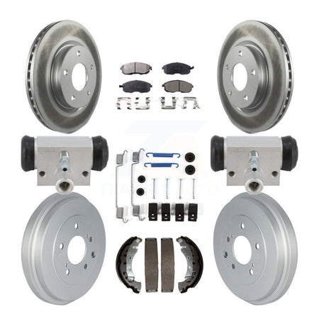 Front Rear Coated Disc Brake Rotor Semi-Metallic Pad And Drum Kit (9Pc) For Nissan Sentra KGF-103356