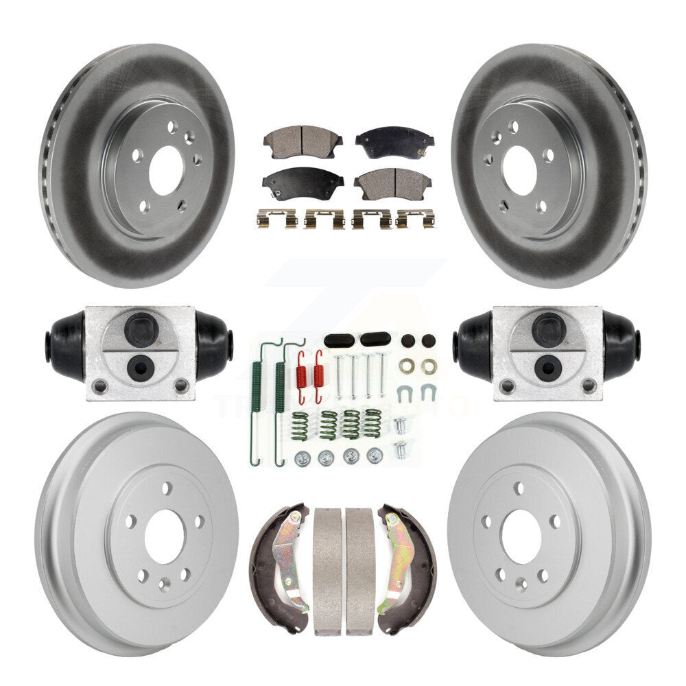 Front Rear Coat Brake Rotor Semi-Metallic Pad Drum Kit (9Pc) For 13-14 Chevrolet Sonic RS KGF-103359