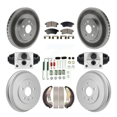 Front Rear Coat Brake Rotor Semi-Metallic Pad Drum Kit (9Pc) For 13-14 Chevrolet Sonic RS KGF-103359