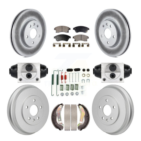 Front Rear Coated Disc Brake Rotor Semi-Metallic Pad & Drum Kit (9Pc) For Chevrolet Sonic KGF-103360