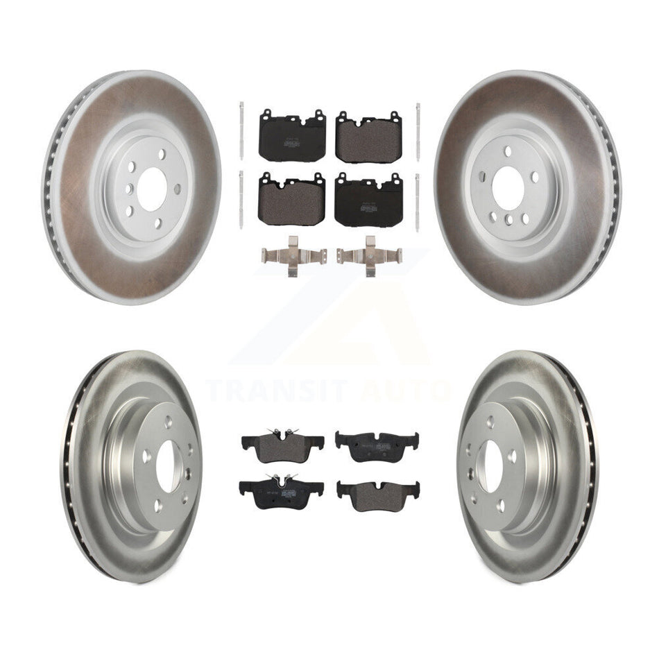 Front Rear Coated Disc Brake Rotor Semi-Metallic Pad Kit (6Pc) For Mini Cooper Countryman KGF-103363