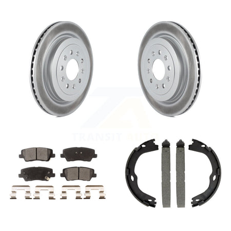 Rear Disc Coated Rotors Semi-Metallic Pads And Parking Brake Shoes Kit For Cadillac ATS KGF-103370
