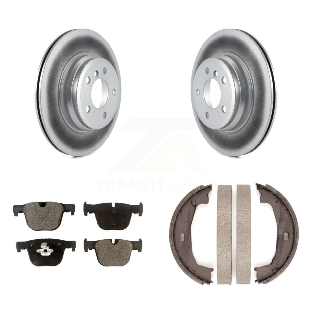Rear Disc Coated Rotors Semi-Metallic Pads And Parking Shoes Kit For BMW 428i xDrive Gran KGF-103389