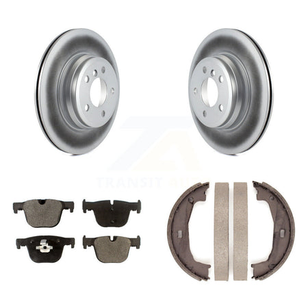 Rear Disc Coated Rotors Semi-Metallic Pads And Parking Shoes Kit For BMW 428i xDrive Gran KGF-103389