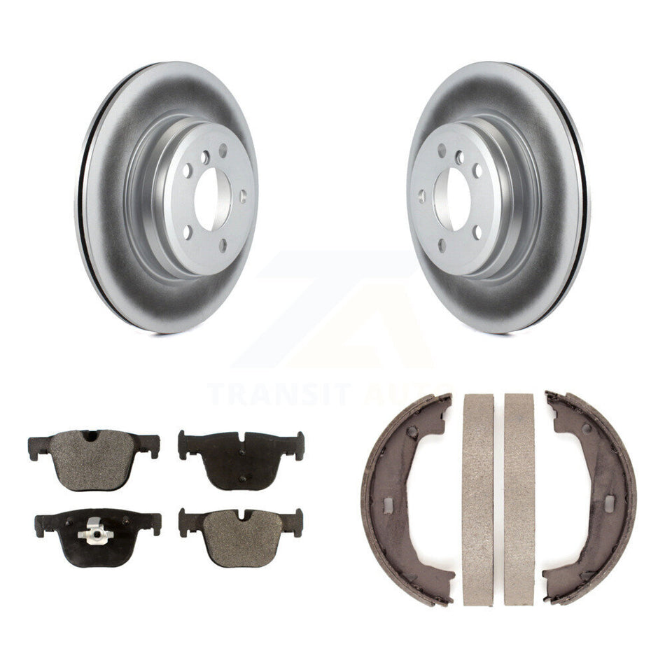 Rear Disc Coated Rotors Semi-Metallic Pads And Parking Shoes Kit For BMW 428i xDrive Gran KGF-103389
