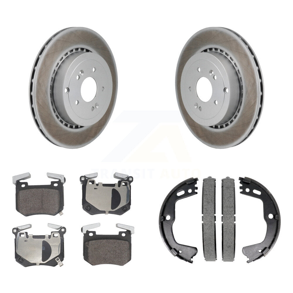 Rear Disc Coated Rotors Semi-Metallic Pads Parking Shoes Kit For Kia Stinger Genesis G70 KGF-103395