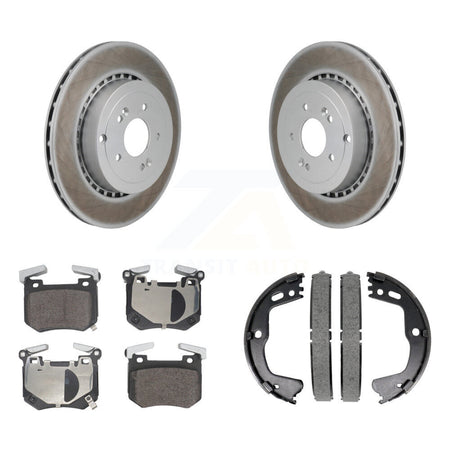 Rear Disc Coated Rotors Semi-Metallic Pads Parking Shoes Kit For Kia Stinger Genesis G70 KGF-103395