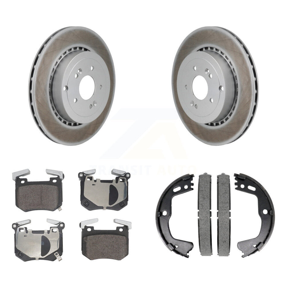 Rear Disc Coated Rotors Semi-Metallic Pads Parking Shoes Kit For Kia Stinger Genesis G70 KGF-103395