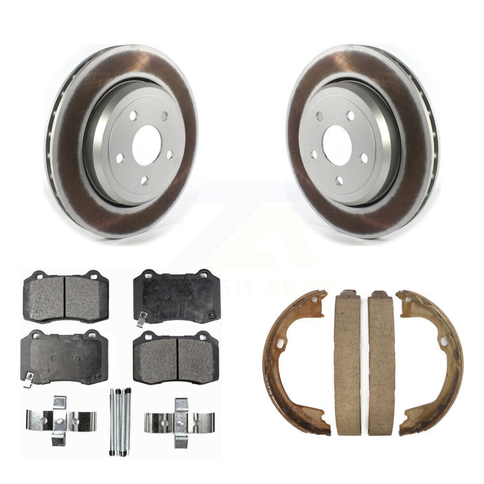 Rear Disc Coated Rotors Semi-Metallic Pads And Parking Shoes Kit For Jeep Grand Cherokee KGF-103440
