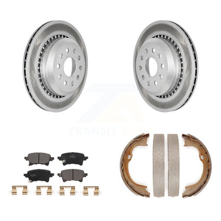 Rear Disc Coated Rotors Semi-Metallic Pads Parking Shoes Kit For Jeep Wrangler Gladiator KGF-103451