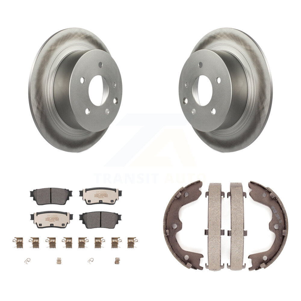 Rear Disc Coated Rotors Semi-Metallic Pads & Parking Shoes Kit For 2019 Nissan Altima AWD KGF-103456