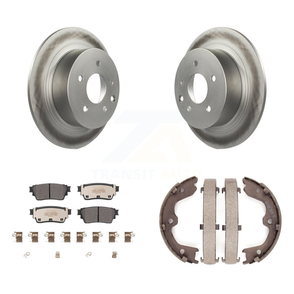 Rear Disc Coated Rotors Semi-Metallic Pads & Parking Shoes Kit For 2019 Nissan Altima AWD KGF-103456