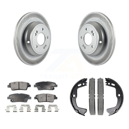 Rear Disc Coated Rotors Semi-Metallic Pads And Parking Shoes Kit For Hyundai Genesis G80 KGF-103476