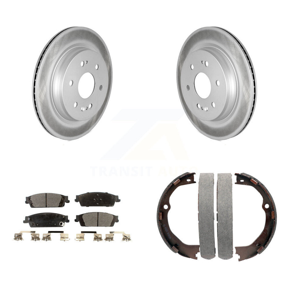 Rear Disc Coated Rotors Semi-Metallic Pads Parking Shoes Kit For Chevrolet Silverado 1500 KGF-103478