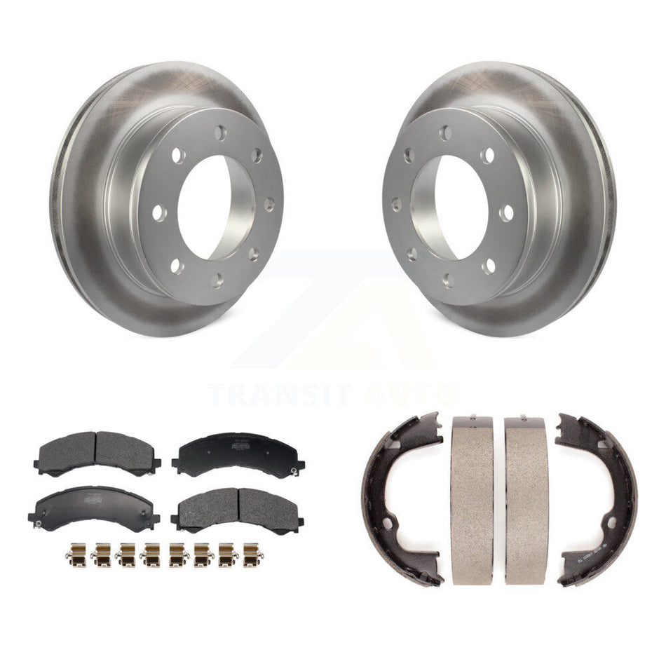 Rear Disc Coated Rotors Semi-Metallic Pads Parking Shoes Kit For GMC Savana 2500 Express KGF-103482
