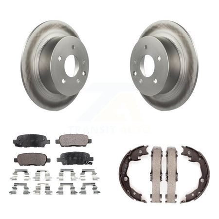 Rear Disc Coated Rotors Semi-Metallic Pads Parking Brake Shoes Kit For Nissan Sentra Juke KGF-103486