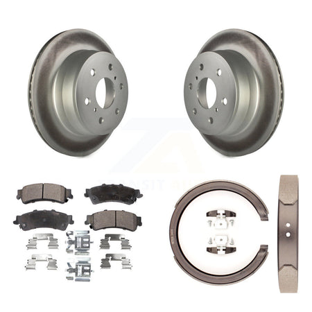 Rear Disc Coated Rotors Semi-Metallic Pads Parking Shoes Kit For GMC Sierra 1500 Classic KGF-103517